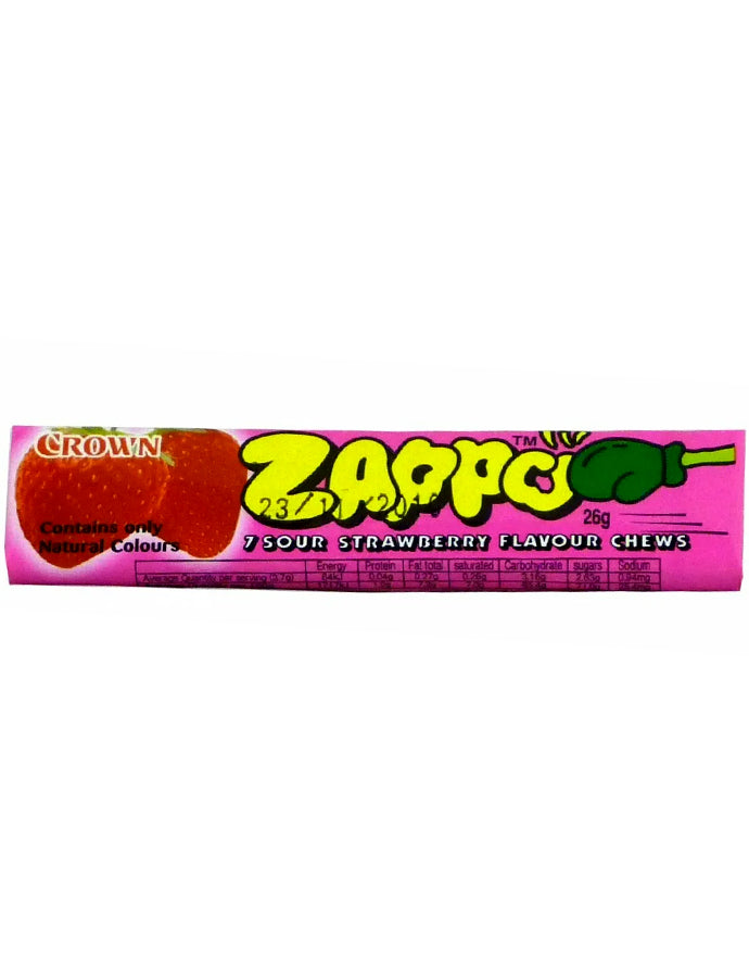 Zappo Strawberry Sour Chews 26g